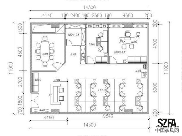 辦公家具設計圖紙