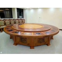 酒店新中式實(shí)木電動大圓桌餐桌自動轉(zhuǎn)盤火鍋?zhàn)罆鼛?/></a>
<ul><li><a href=